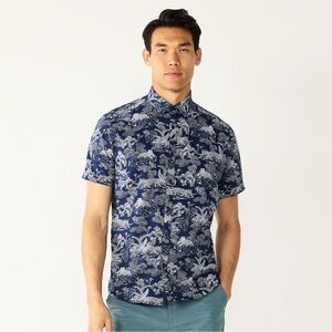 Apt. 9 Blue and White Patterned Men's Shirt